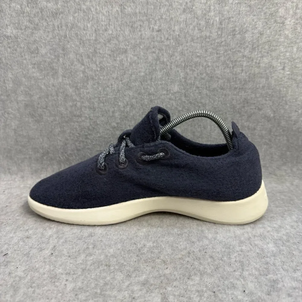 Allbirds Shoes Womens 8 Wool Runner WR Navy Blue White‎ Low Top Casual Sneakers